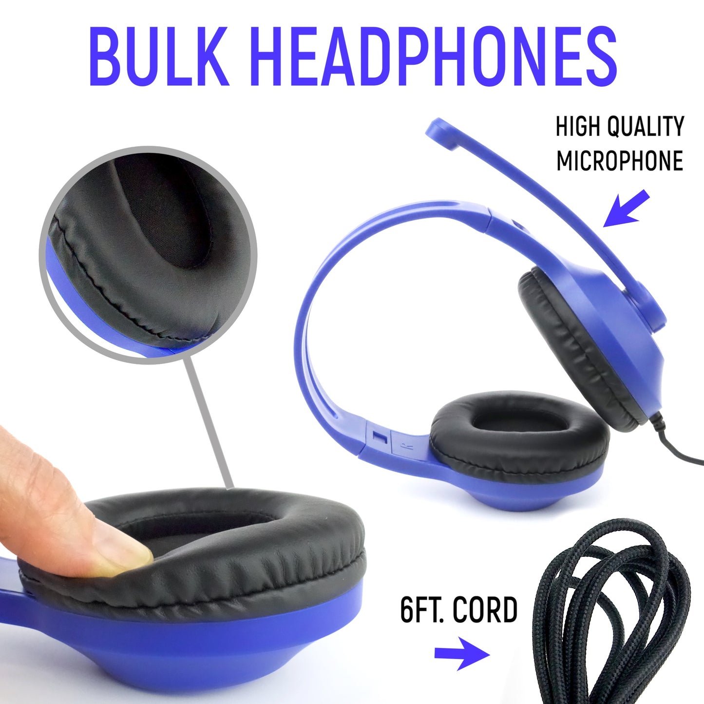Bulk Headphones for Classroom with Microphone, Heavy-Duty School Pack Wired Headphones for Students with Rotating Boom Mic. Teacher Must Haves from Elementary to College (12 Pack MIxed Color)