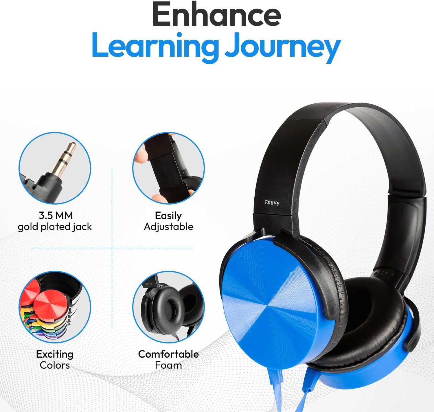 Bulk Headphones for Classroom, 24 Pack Durable Wired School Headphones for Students. Teacher Must Haves Supplies from Elementary to College (Mixed Color)