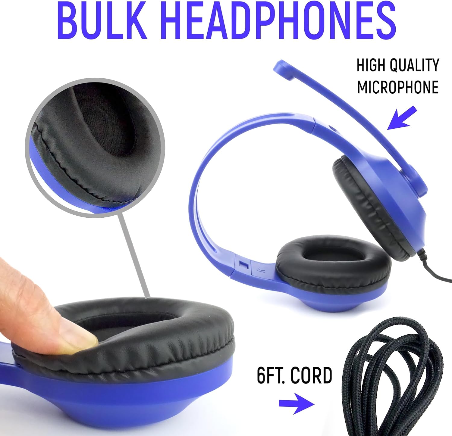 Bulk Headphones for Classroom with Microphone, Heavy-Duty School Pack Wired Headphones for Students with Rotating Boom Mic. Teacher Must Haves from Elementary to College (24 Pack Mixed Color)