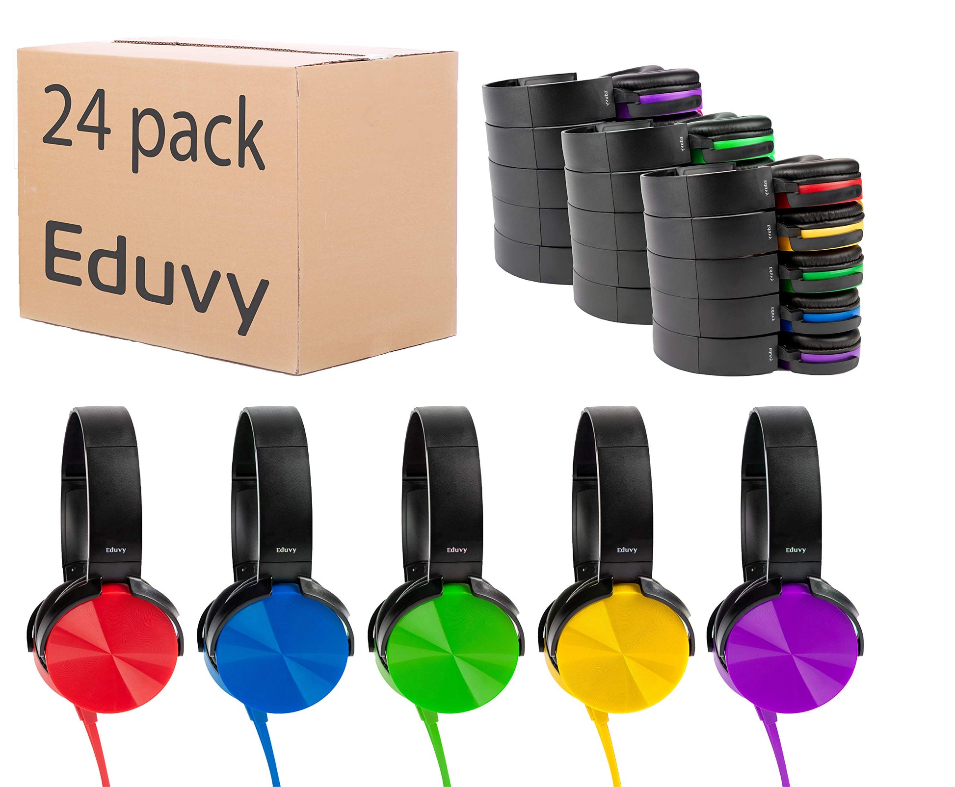 Bulk Headphones for Classroom, 12 Pack Durable Wired School Headphones for Students. Teacher Must Haves Supplies from Elementary to College (Black Color)