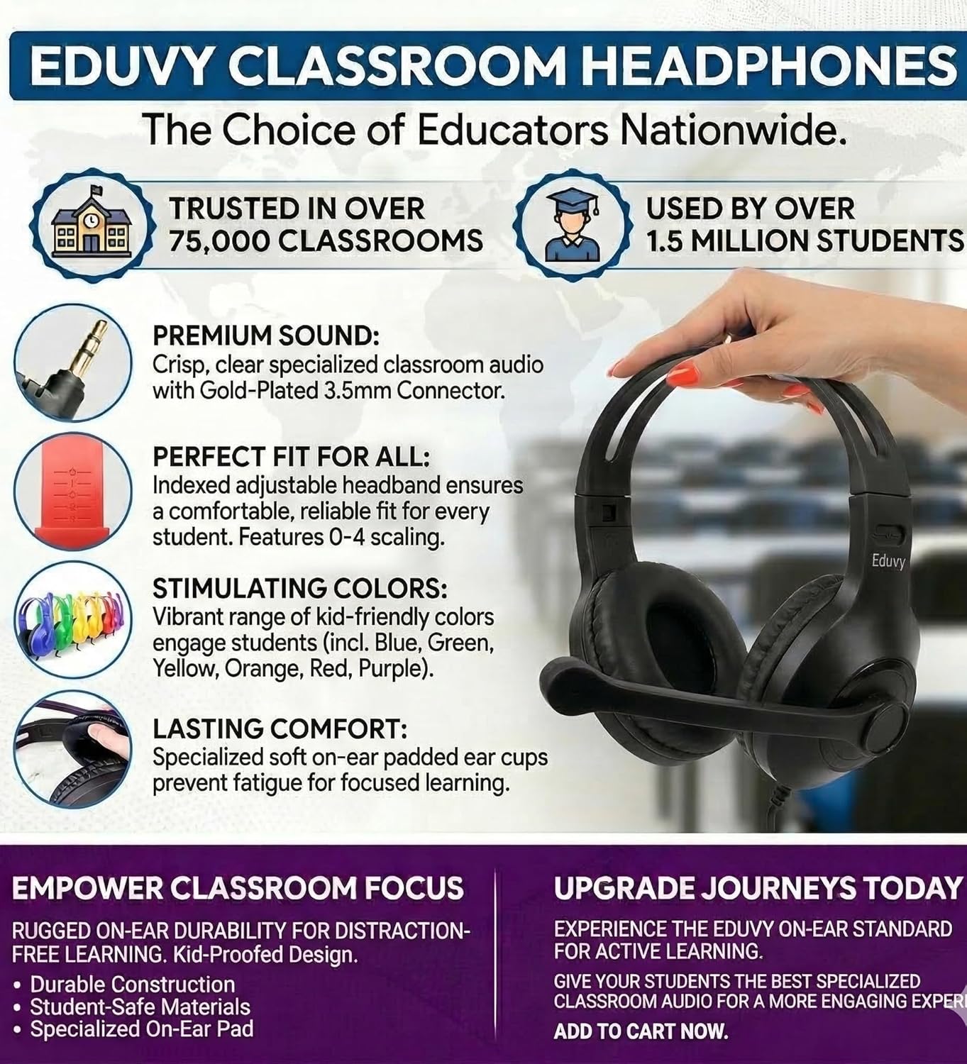 Bulk Headphones for Classroom with Microphone, Heavy-Duty School Pack Wired Headphones for Students with Rotating Boom Mic. Teacher Must Haves from Elementary to College (24 Pack Black)